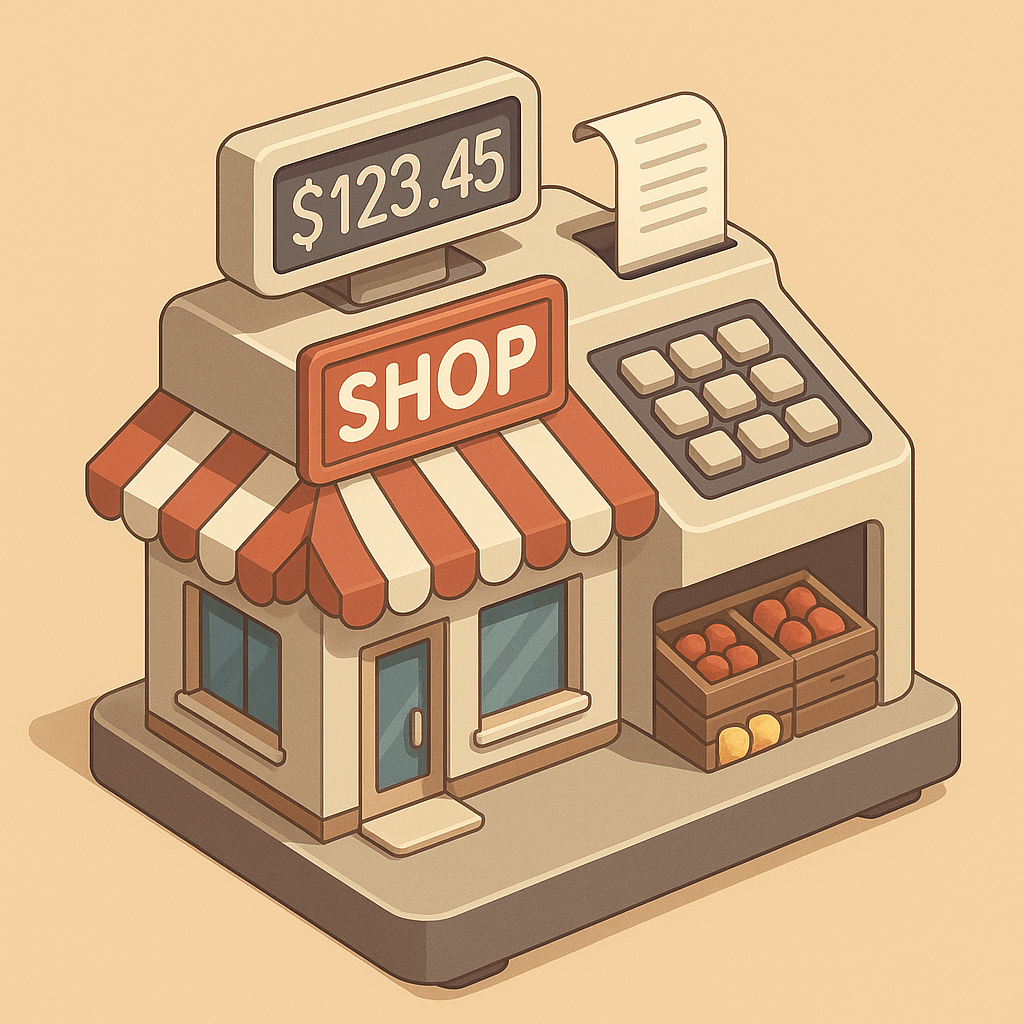 店舗とレジが一体